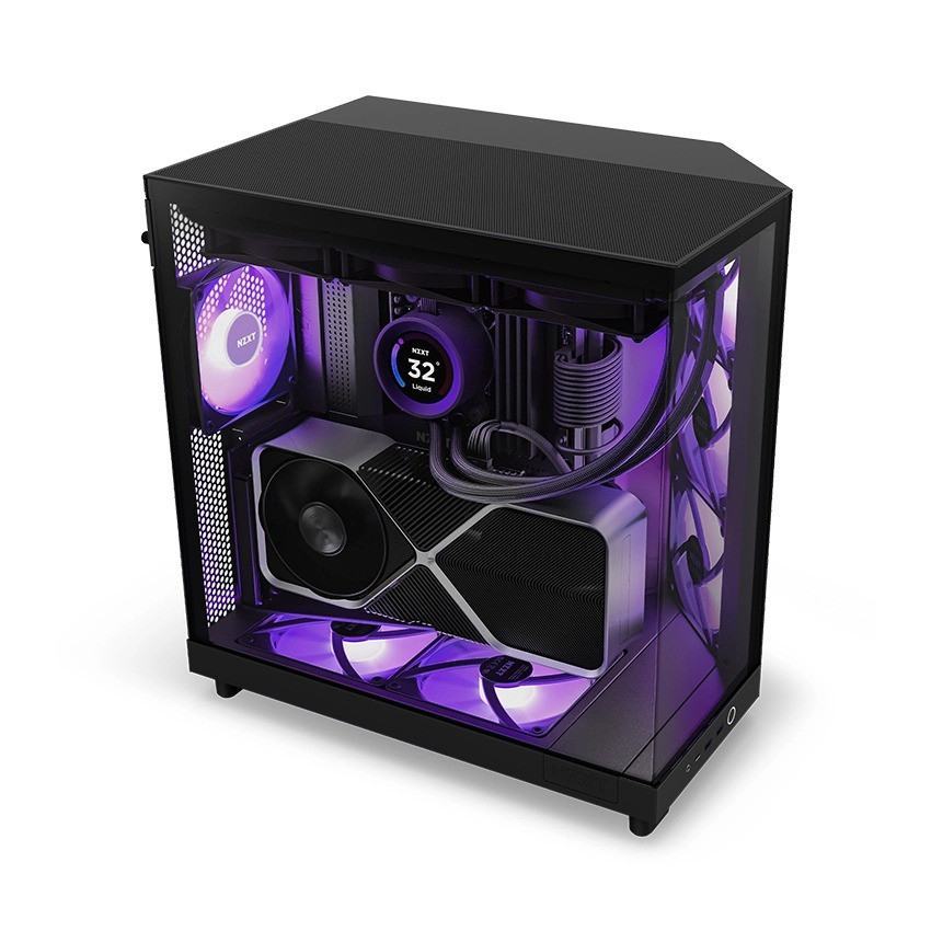 Vỏ máy tính NZXT H6 FLOW RGB ALL BLACK (ATX/Mid Tower/Màu Đen)