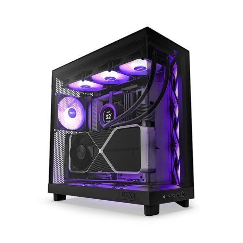 Vỏ máy tính NZXT H6 FLOW RGB ALL BLACK (ATX/Mid Tower/Màu Đen)