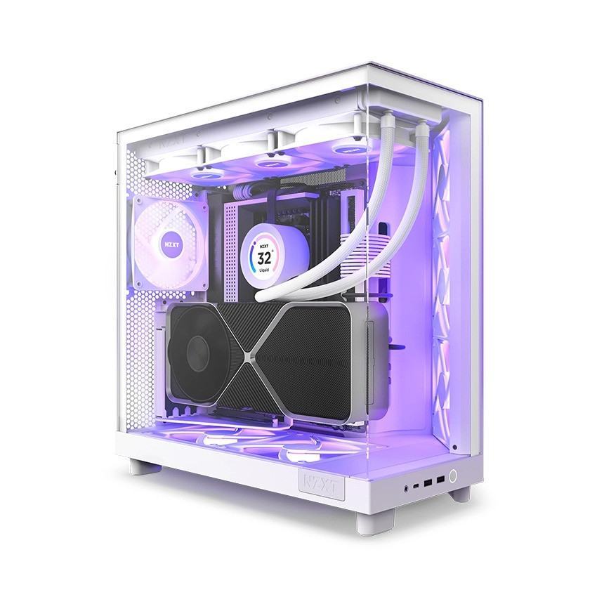 Vỏ máy tính NZXT H6 FLOW RGB ALL WHITE
