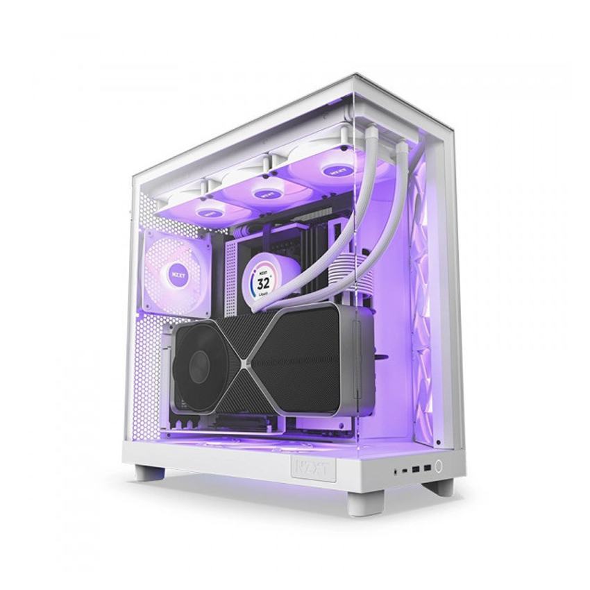 Vỏ máy tính NZXT H6 FLOW RGB ALL WHITE (ATX/Mid Tower/Màu Trắng)