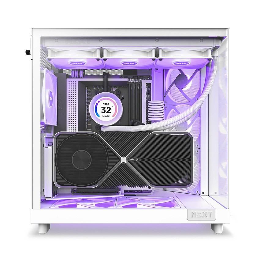 Vỏ máy tính NZXT H6 FLOW RGB ALL WHITE