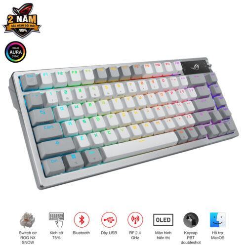 Bàn phím Gaming ASUS ROG AZOTH/NXSW/US/PBT/WHT/Trắng