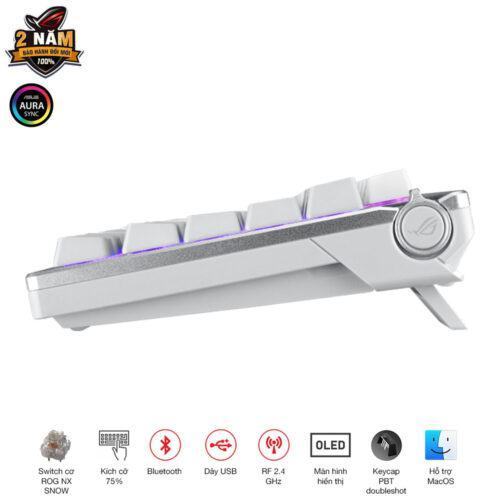 Bàn phím Gaming ASUS ROG AZOTH/NXSW/US/PBT/WHT/Trắng