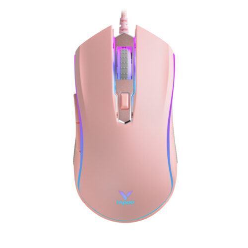 Chuột Gaming Có dây Rapoo V25S (Màu hồng, kết nối USB, LED RGB)