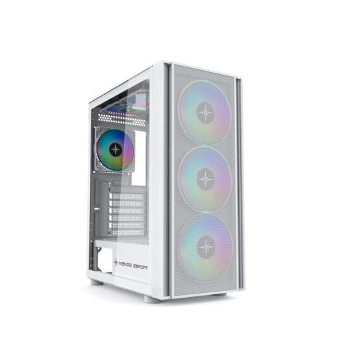 Vỏ case KENOO ESPORT EM700- 3F - Trắng  (E-ATX/Mid Tower/3 Quạt)