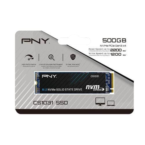 Ổ cứng SSD PNY CS1031 500GB M.2 2280 PCIe NVMe Gen 3x4 (Đọc 2200MB/s - Ghi 1200MB/s) - (M280CS1031-500-CL) (