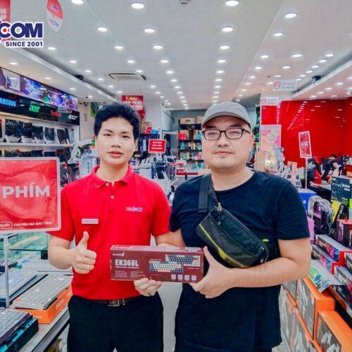 KHLMC Bàn phím cơ không dây EDRA EK368L Black White Blue switch