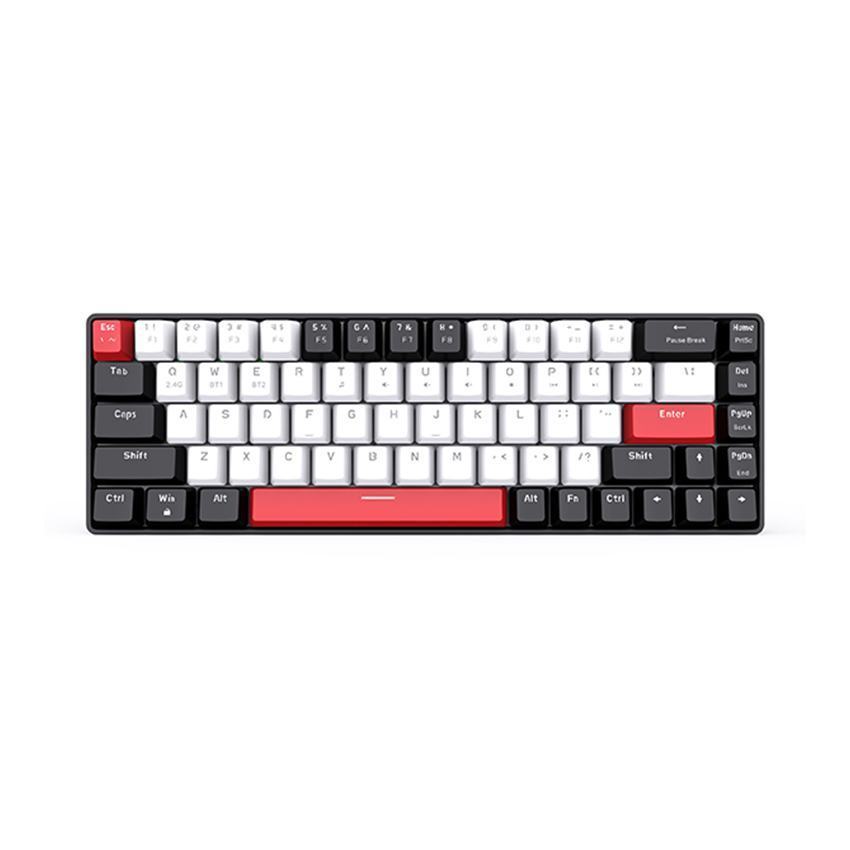 Bàn phím cơ không dây EDRA EK368L Black White Brown switch (Bluetooth, Wireless 2.4G)