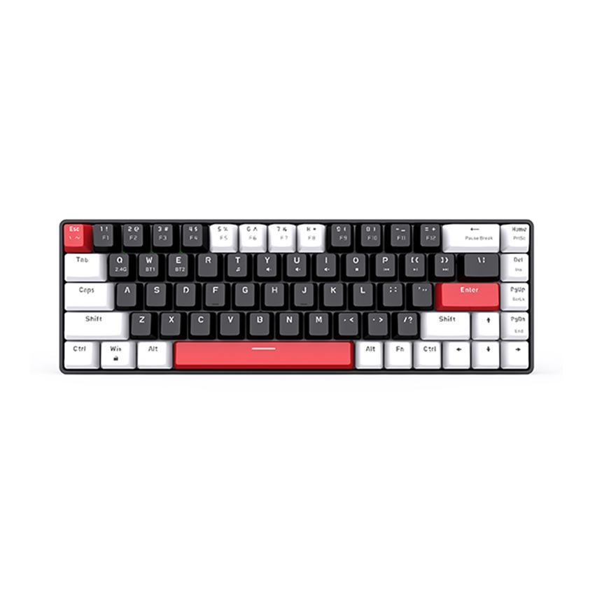 Bàn phím cơ không dây EDRA EK368L White Black Red switch (Bluetooth, Wireless 2.4G)