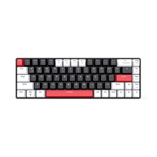 Bàn phím cơ không dây EDRA EK368L White Black Red switch (Bluetooth, Wireless 2.4G)
