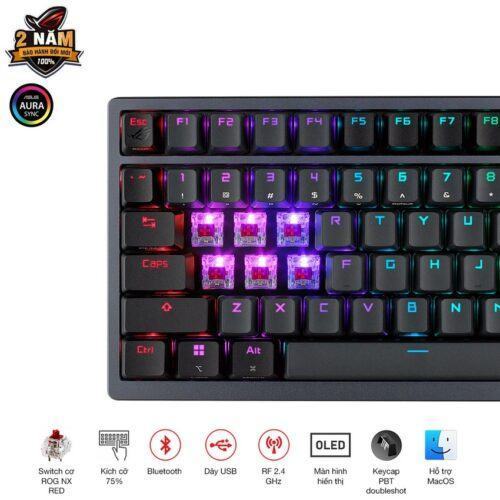 Bàn phím Gaming Asus ROG Azoth NX SM Black _ 90MP031B-BKUA01