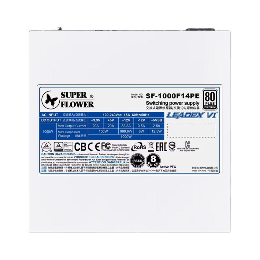 Nguồn Super Flower LEADEX VI Platinum PRO 1000W White