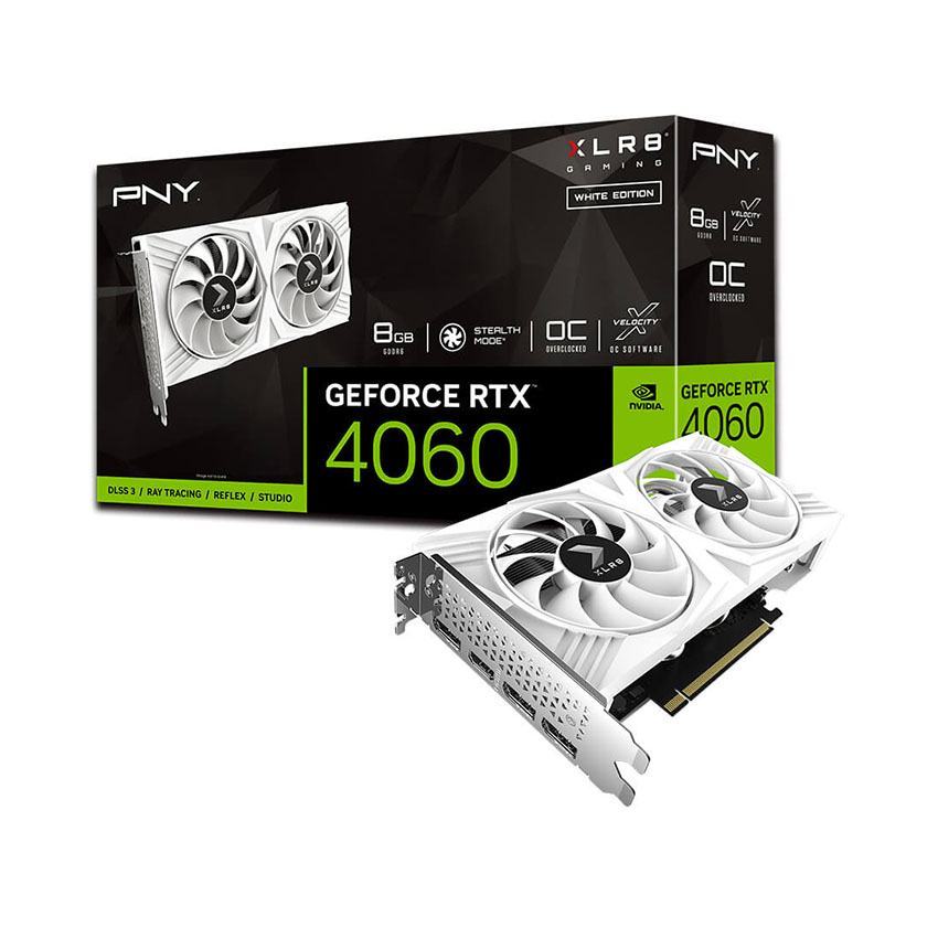 Card màn hình PNY RTX 4060 8GB VERTO Dual fan OC WHITE