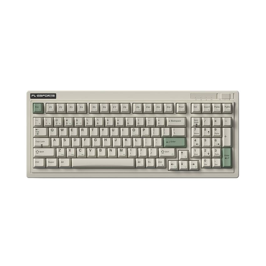 Bàn phím cơ FL-Esports OG98 Classic White 3 mode Kailh Coolmint V2 switch Led RGB (USB Type-C, 2.4G, Bluetooth)