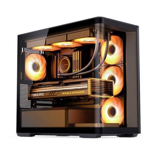 Vỏ case JONSBO D300 BLACK (mATX/Mid Tower/Màu Đen/Kính Cong)