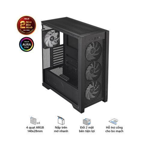 Vỏ Case Asus TUF Gaming GT302 ARGB Black (eATX/Full Tower/ Màu Đen)