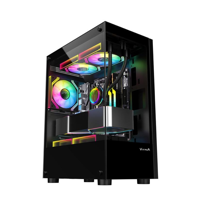 Vỏ Case VITRA ATLANTIS X6 3Fan RGB Black (MATX/Màu Đen/Rad 240)