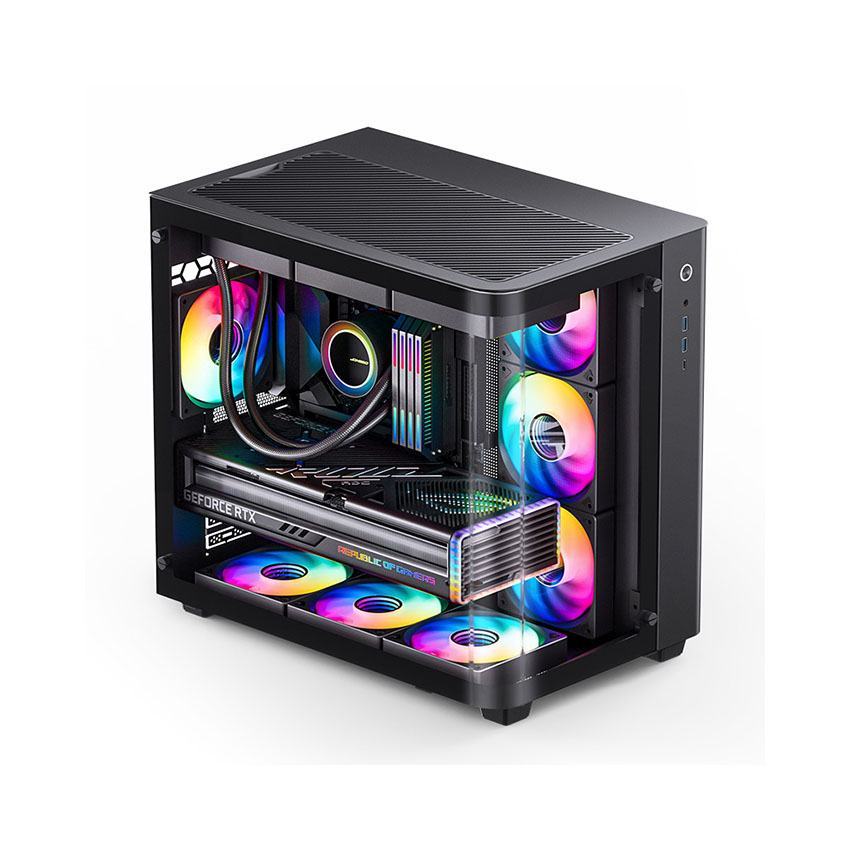 Vỏ case JONSBO TK-3 BLACK (ATX/Mid Tower/Màu Đen/Kính Cong)