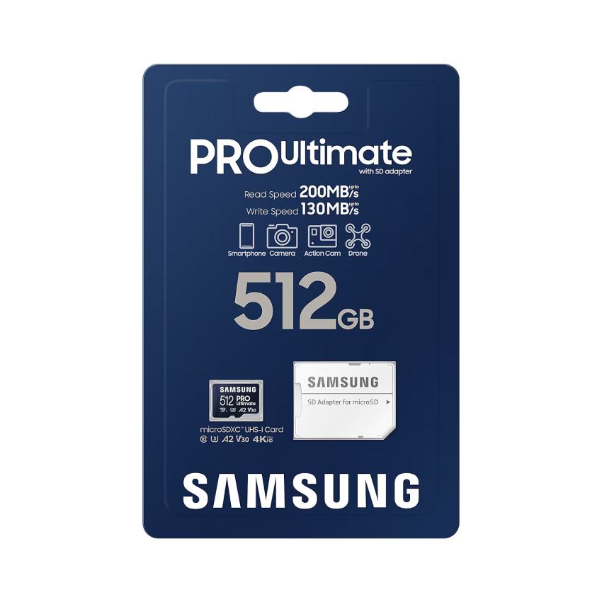 Thẻ nhớ MicroSD Samsung PRO Ultimate - 512GB Class3, U3, V30, A2