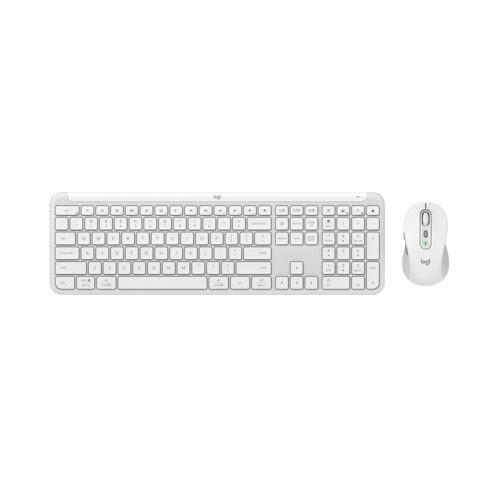 Bộ bàn phím chuột không dây Logitech Signature Slim Combo MK950 Off White (Wireless Logi Bolt/Bluetooth/Trắng)