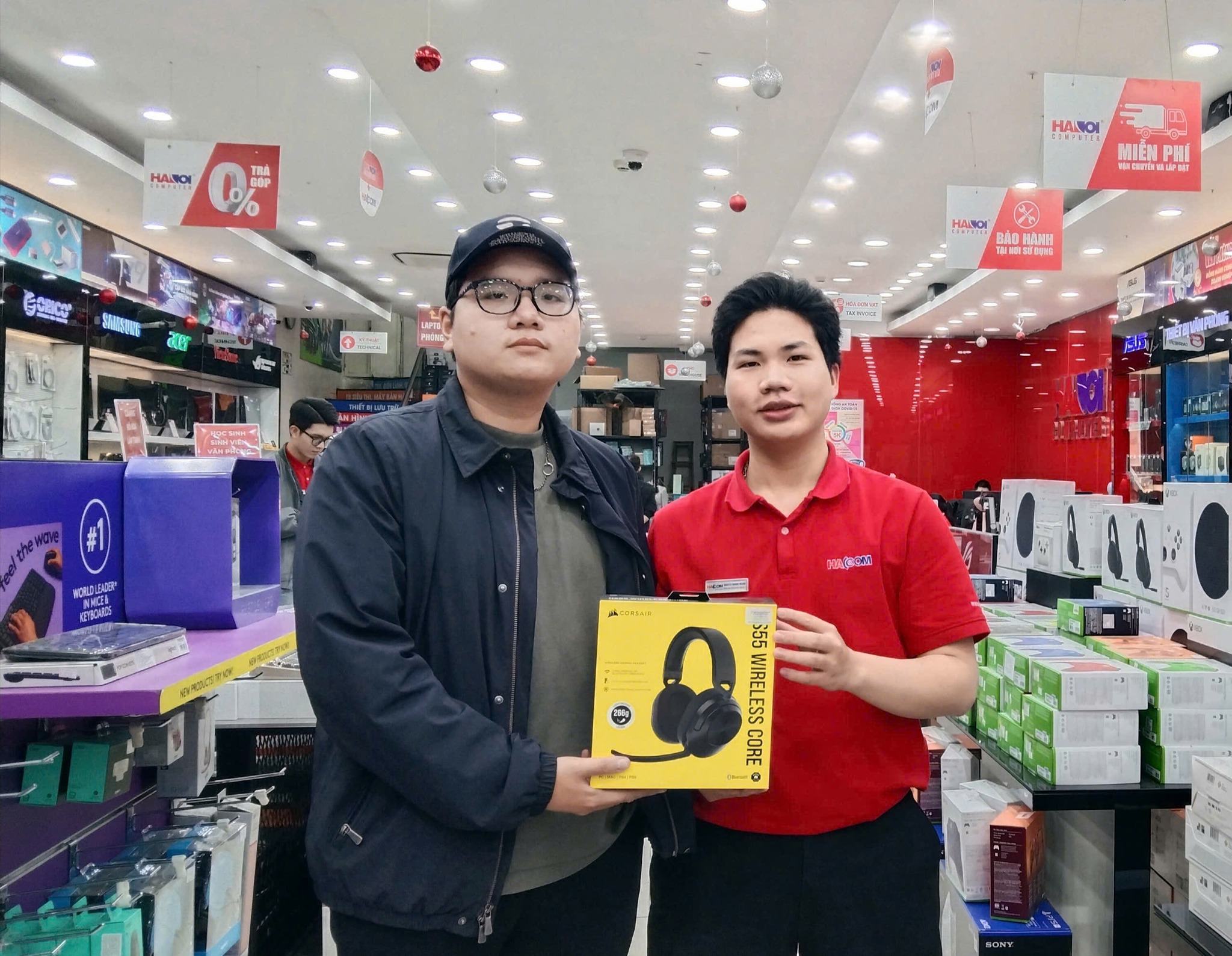 KHLMC Tai nghe Gaming Corsair HS35 Surround V2 Carbon (Jack 3.5mm / Adapter USB)