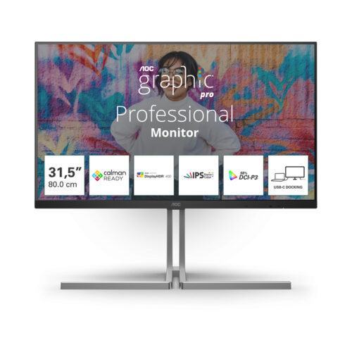 Màn hình AOC Graphic Pro U32U3CV/74 (31.5 Inch/UHD/NANO IPS/60Hz/4ms/Loa/RJ45/HDR400/USB-C 96W)