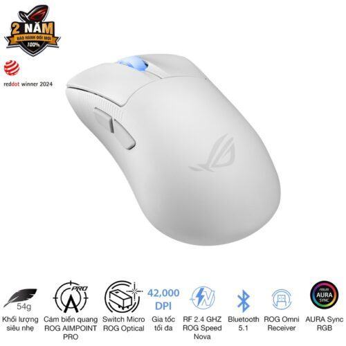 Chuột Gaming không dây Asus ROG Keris II Ace White