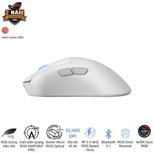 Chuột Gaming không dây Asus ROG Keris II Ace White