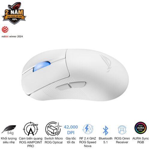 Chuột Gaming không dây Asus ROG Keris II Ace White