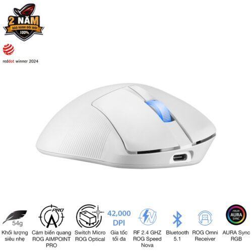 Chuột Gaming không dây Asus ROG Keris II Ace White
