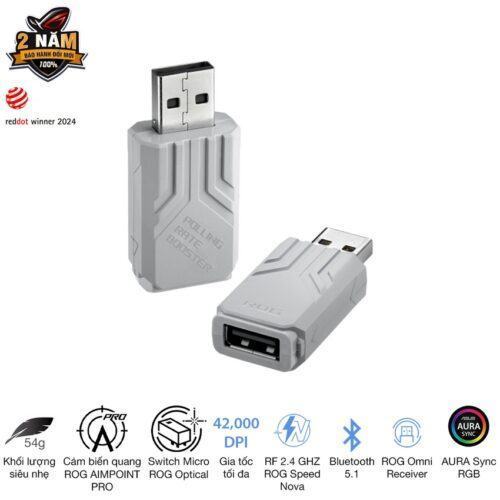 Chuột Gaming không dây Asus ROG Keris II Ace White