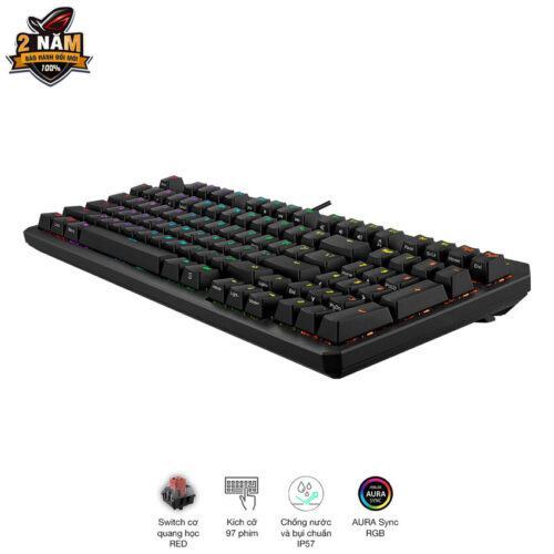 Bàn phím cơ Asus TUF K3 Gen II Black (USB/Optical Red Switch/ABS/RGB)