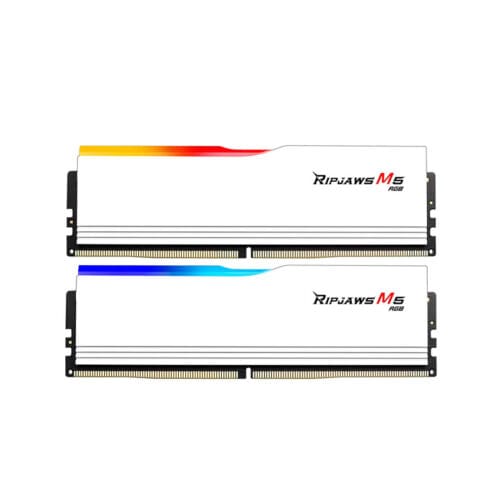 Ram Desktop Gskill Ripjaws M5 RGB White (F5-5200J4040A32GX2-RM5RW) 64GB (2x32GB) DDR5 5200 MHz