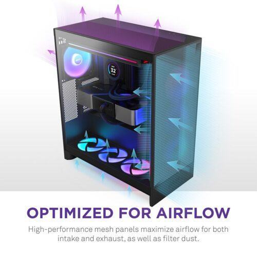 Vỏ máy tính NZXT H7 2024 FLOW RGB Black