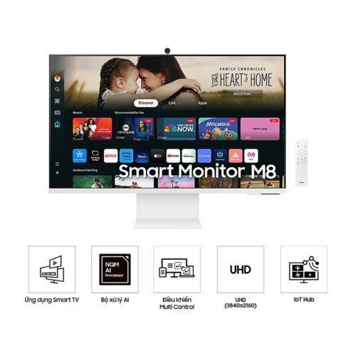 Màn hình Samsung Thông Minh M8 M80D LS32DM801UEXXV (32 inch/UHD/VA/60Hz/4ms/Loa/White)