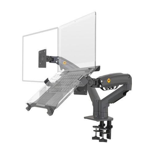 Combo Giá Treo Màn Hình NB F160 - Kẹp Đỡ Laptop FP2 Màu Xám