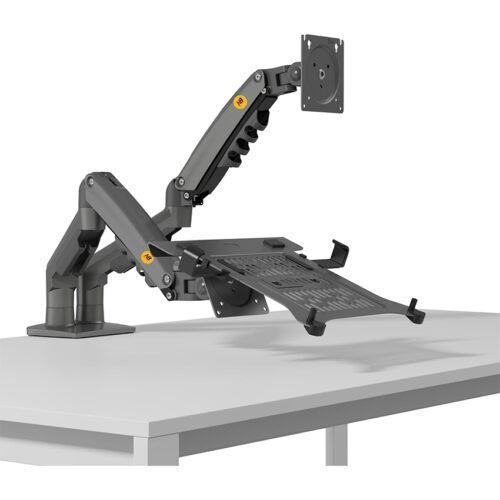 Combo Giá Treo Màn Hình NB F160 Kẹp Đỡ Laptop FP2 Màu Xám