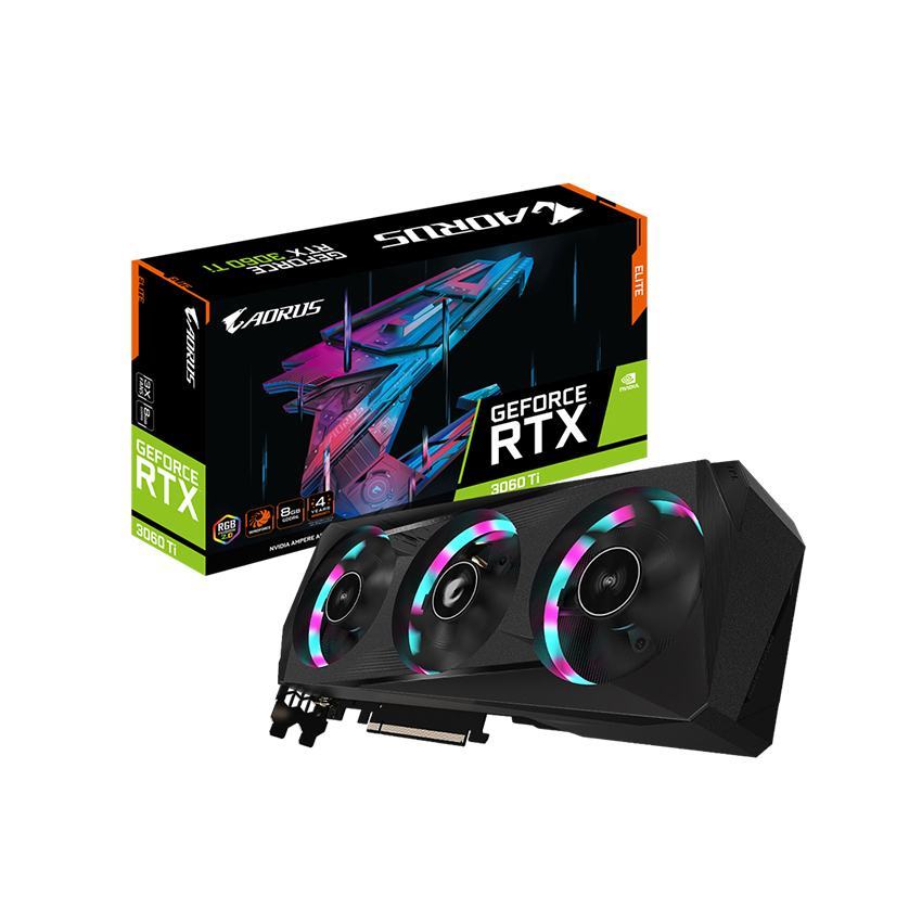 Card màn hình Gigabyte RTX 3060 AORUS ELITE 12GB (Đã qua sử dụng) Card màn hình Gigabyte RTX 3060 AORUS ELITE 12GD-V2 - Cũ đẹp (Box)