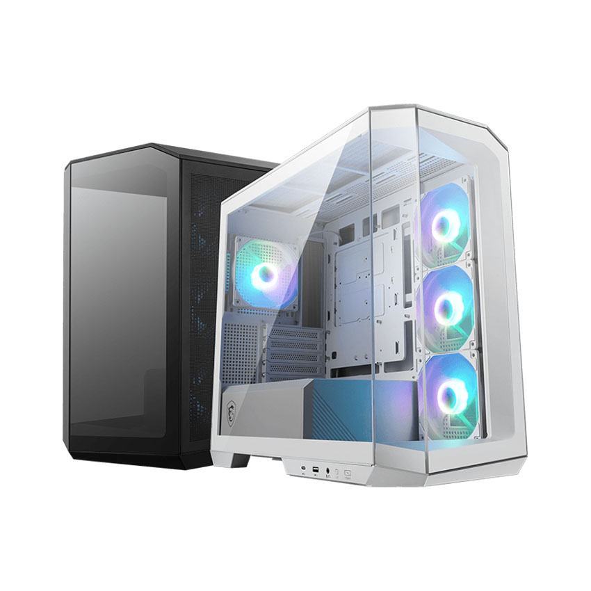 Vỏ case MSI MAG PANO M100R PZ WHITE (mATX/Màu Đen/Kèm 4 fan)