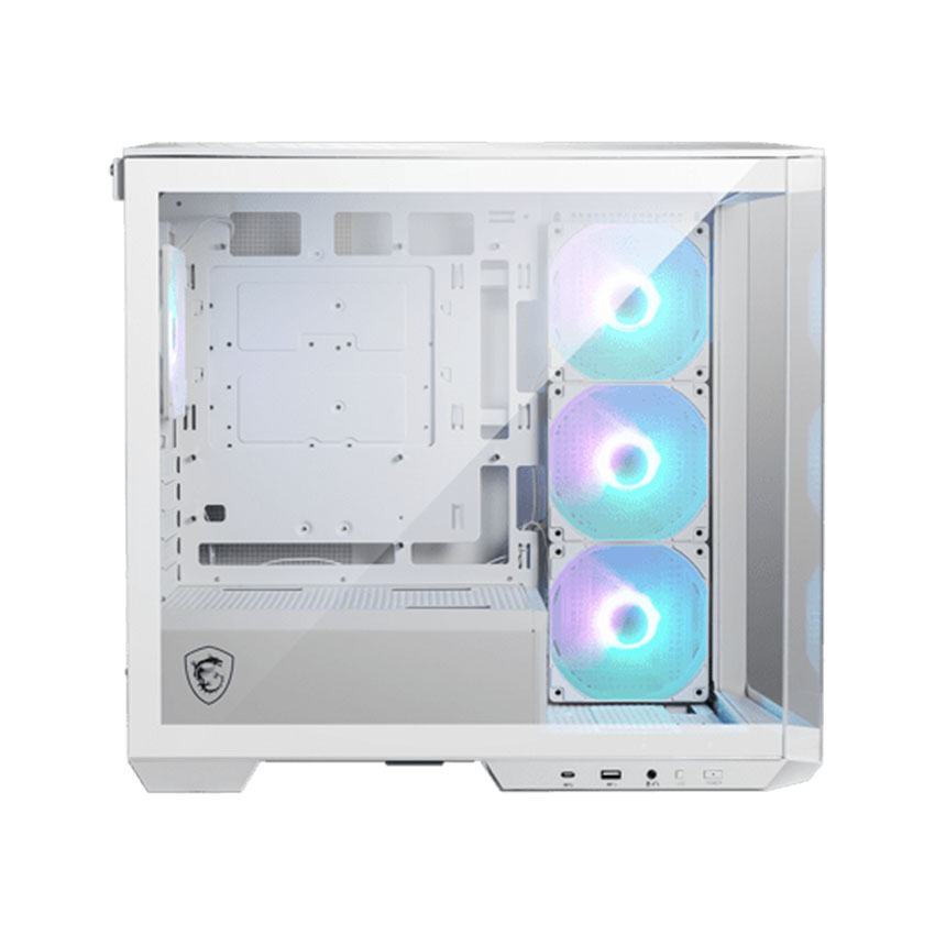 Vỏ case MSI MAG PANO M100R PZ WHITE (mATX/Màu Đen/Kèm 4 fan)