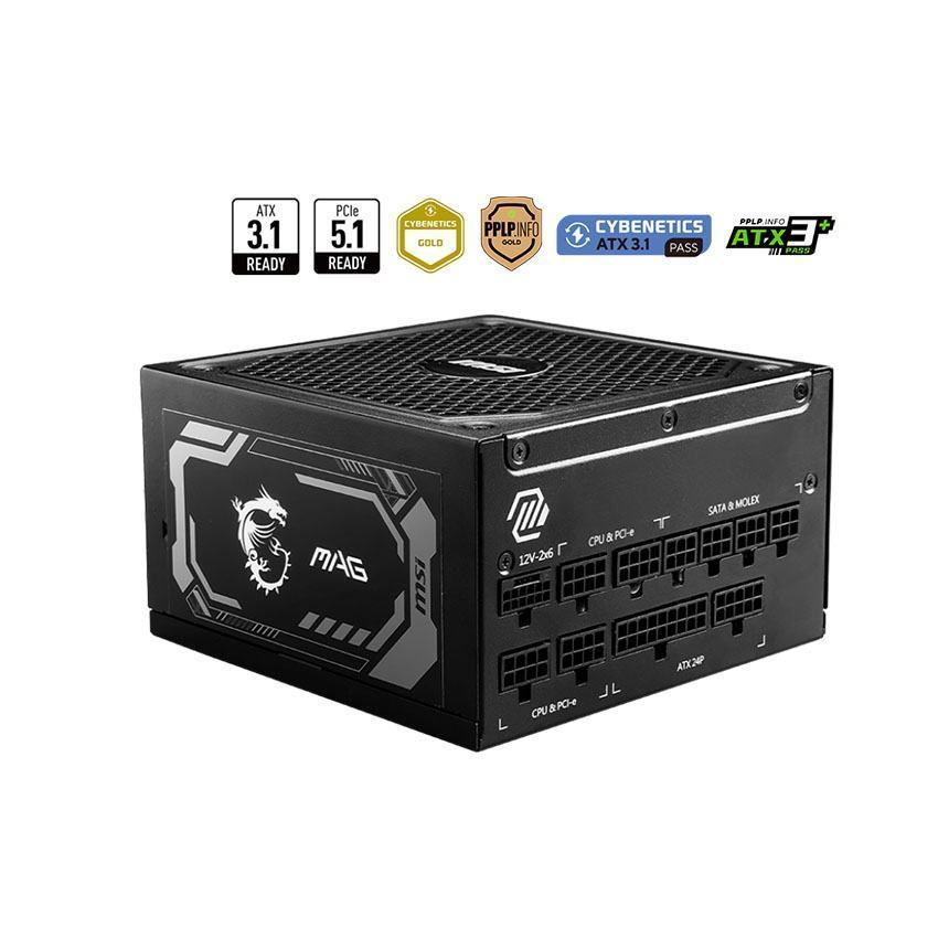 Nguồn máy tính MSI MAG A1000GL PCIE5 1000W (80 Plus Gold/PCI-e 5.0/ATX3.0)