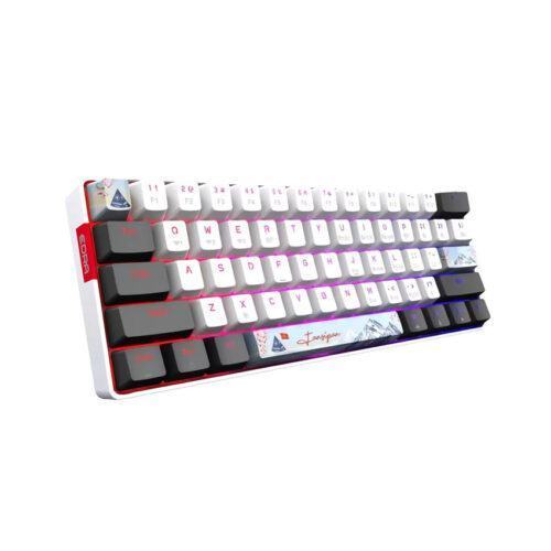 Bàn phím cơ không dây Edra EK361W Snow Yellow Switch (Gray-White)