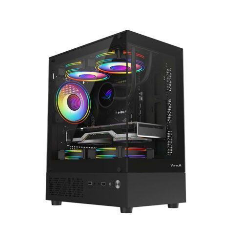 Vỏ Case VITRA ATLANTIS X6 Lite Black (MATX/Màu Đen/Rad 240)
