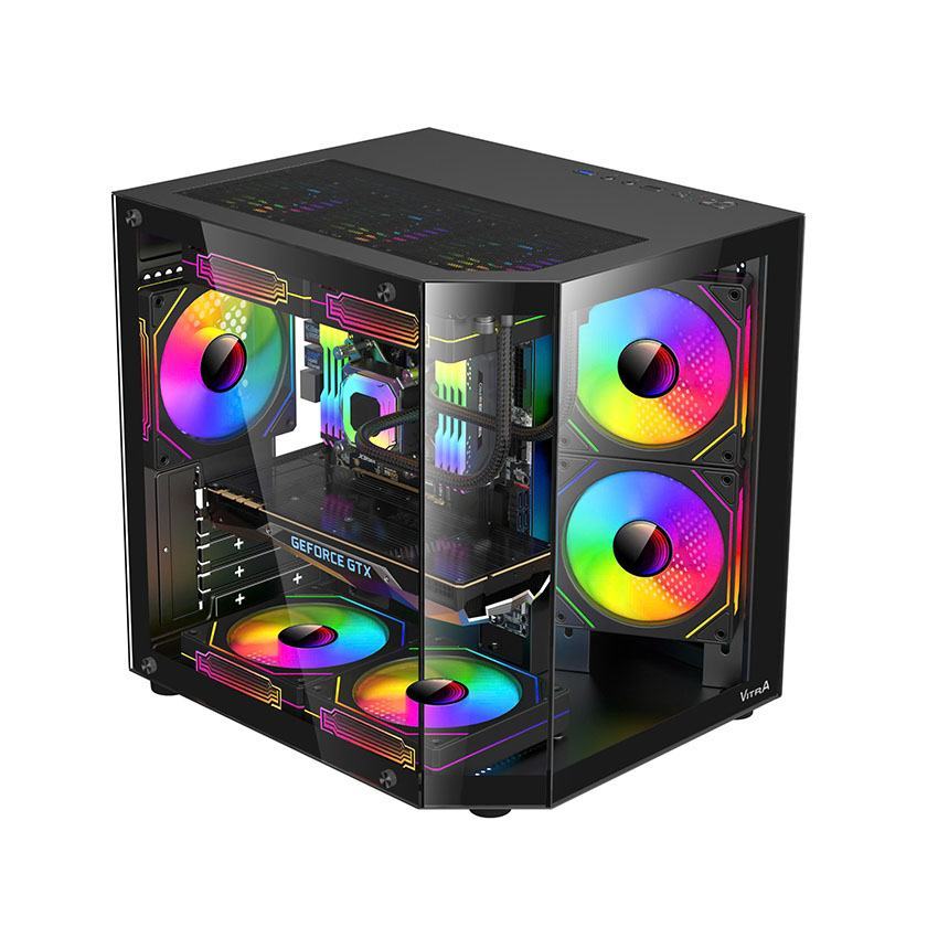 Vỏ Case VITRA PANORAMA S Black (MATX/Màu Đen/Rad 240)