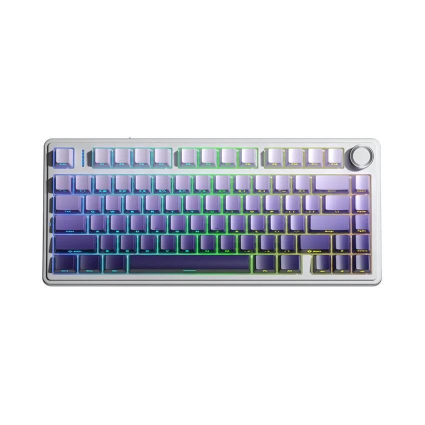 Bàn phím cơ gaming AULA F75/F75 Pro (3 Mode/ Trắng + Tím Gradient/ Star Vector switch)