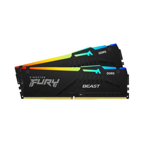 Ram Desktop Kingston FURY Beast RGB (KF552C40BBAK2-16) 16GB (2x 8GB) DDR5 5200Mhz