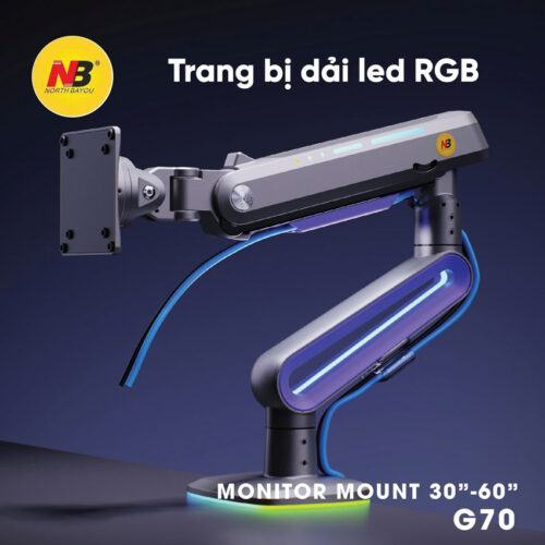 Giá Treo Màn Hình North Bayou G70 Màu Đen Xám , Led RGB