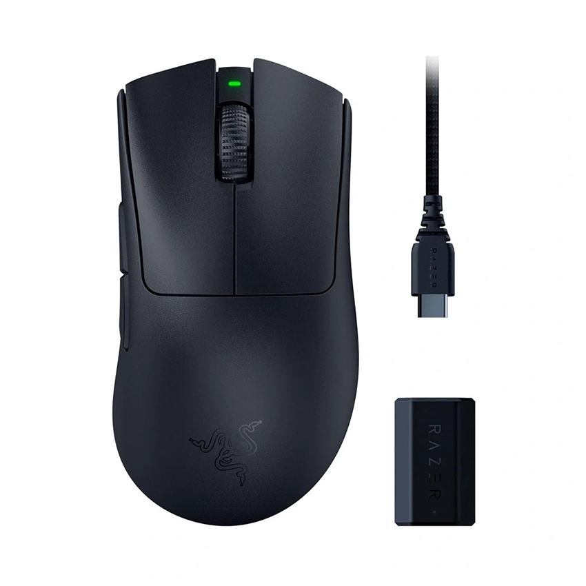 Chuột Razer DeathAdder V3 Pro và thiết bị chuyển đổi Razer HyperPolling Wireless Dongle (RZ01-04630300-R3WL)