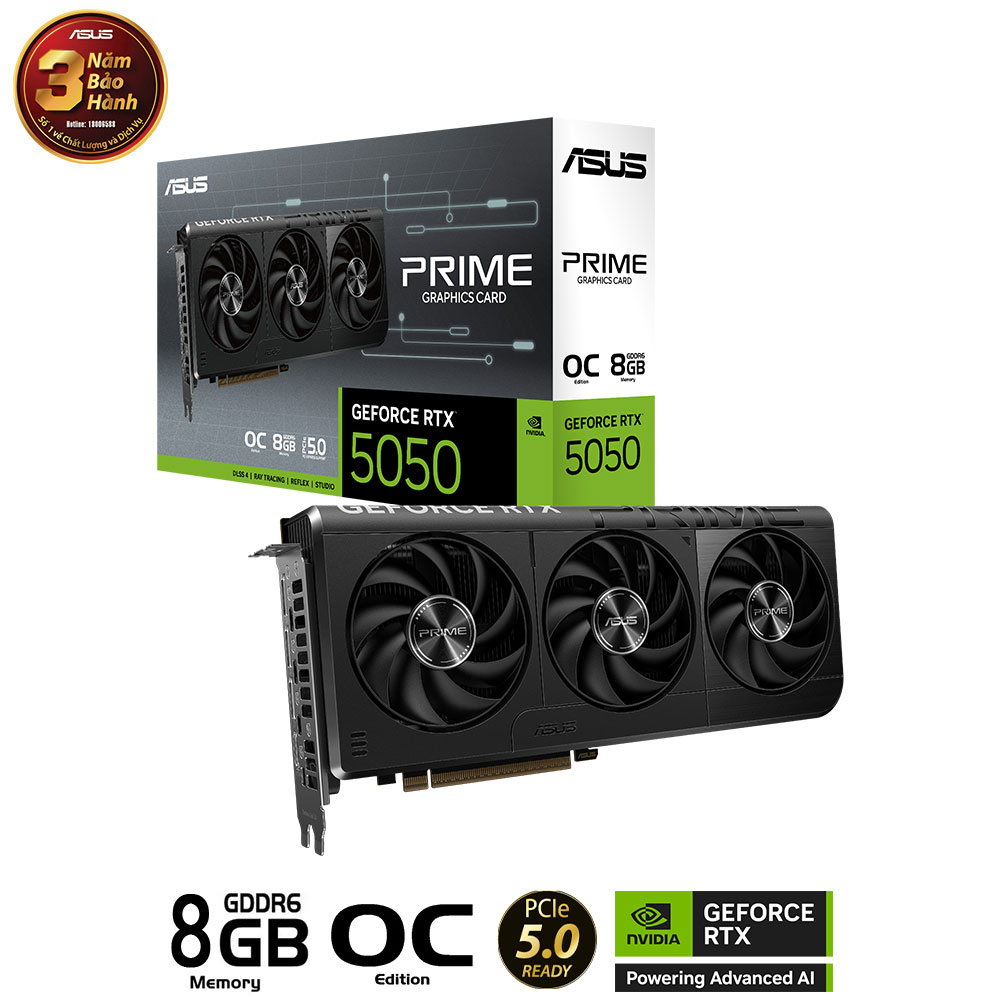 Card màn hình ASUS PRIME GeForce RTX 5050-8G OC GDDR6