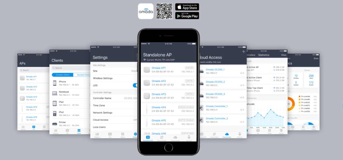 quản lý Access Point Gắn Trần TP-Link EAP225 AC1350Mbps  dễ dàng trên smart phone